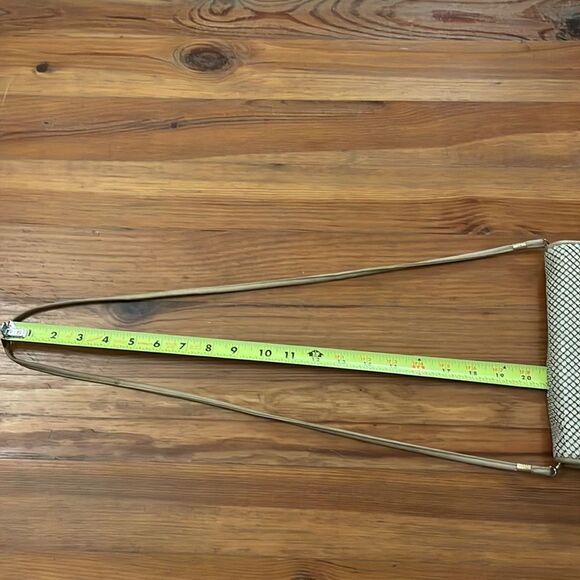 Whiting & Davis Vintage Cream Chainmail Mesh Enamel Crossbody Bag Purse - Picture 6 of 14